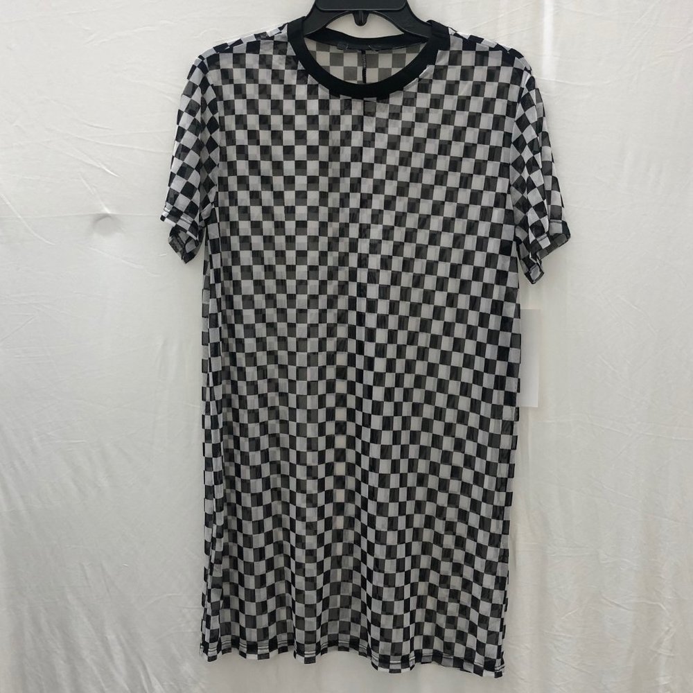 forever 21 checkered mesh dress